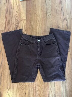 Princess Polly Dark Brown Flared Jeans